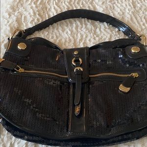 Beautiful Donna Karen new black sequin bag